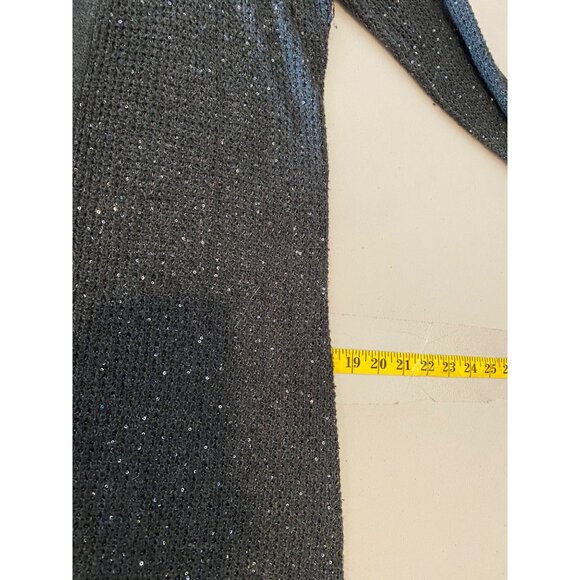 Victorias Secret Gray Sequin Open Front Long Cardigan Sweater Medium - Picture 9 of 10